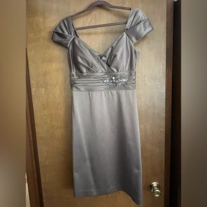 Figure flattering cap sleeve formal dress